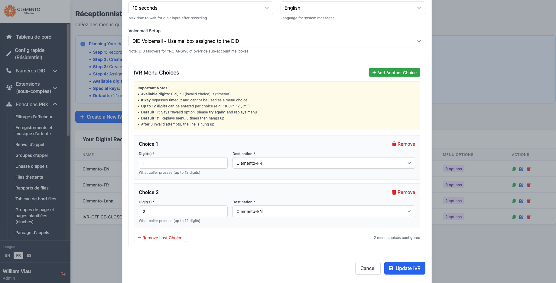 Configuration de l'IVR (SVI) dans le portail